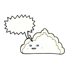 cartoon cloud with speech bubble N20