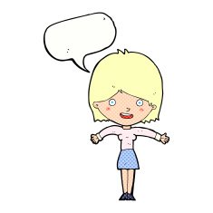 cartoon excited woman with speech bubble N144