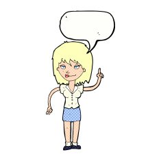 cartoon woman with idea speech bubble N281