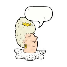 cartoon queen's head with speech bubble N12