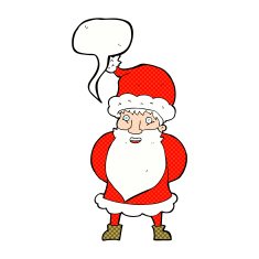 cartoon santa claus with speech bubble N220