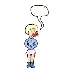cartoon woman with snake tongue speech bubble N18