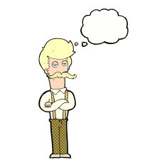 cartoon man with mustache speech bubble N99