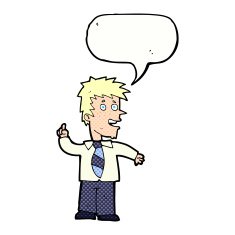 cartoon man with idea speech bubble N124
