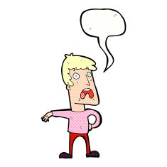 cartoon complaining man with speech bubble N11