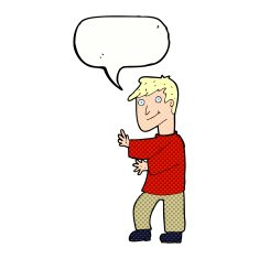 cartoon happy man with speech bubble N512