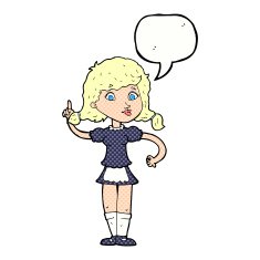 cartoon pretty maid woman with speech bubble N12