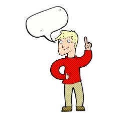 cartoon man with great idea speech bubble N34