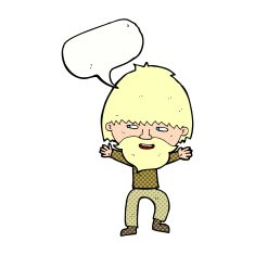 cartoon happy man with beard speech bubble N47
