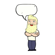 cartoon proud man with speech bubble N33