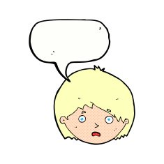 cartoon unhappy boy with speech bubble N68