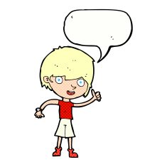 cartoon boy with positive attitude speech bubble N21