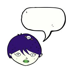 cartoon vampire face with speech bubble N41