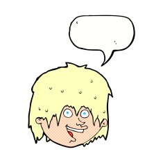 cartoon happy man with speech bubble N515