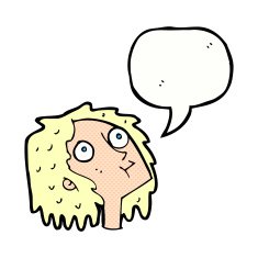 cartoon staring woman with speech bubble N51