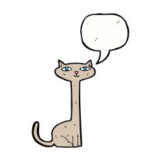 cartoon cat with speech bubble N51