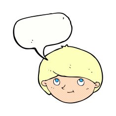 cartoon happy man with speech bubble N516