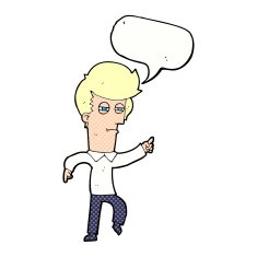 cartoon man accusing with speech bubble N23