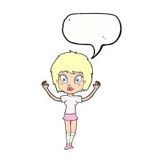 cartoon pretty girl with speech bubble N113