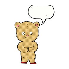 cartoon teddy bear with speech bubble N174