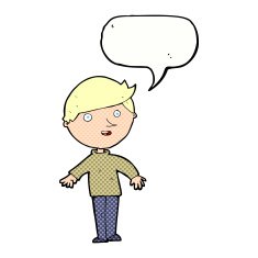 cartoon happy man with speech bubble N518