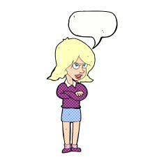 cartoon angry woman with speech bubble N23