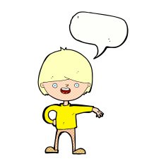 cartoon happy man with speech bubble N519