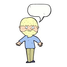 cartoon happy man with speech bubble N520