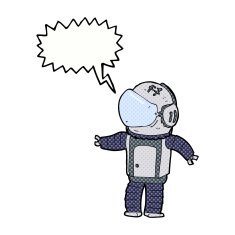 cartoon astronaut with speech bubble N138