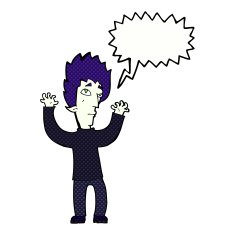 cartoon vampire giving up with speech bubble N12