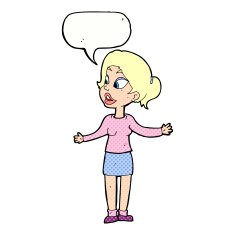 cartoon pretty woman explaining something with speech bubble N12