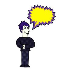cartoon vampire with speech bubble N144