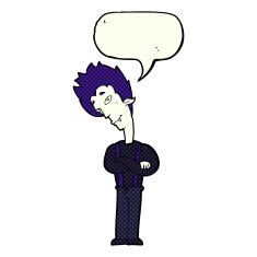cartoon vampire with speech bubble N145