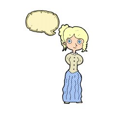 cartoon happy woman with speech bubble N293