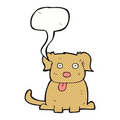 cartoon dog with speech bubble N16