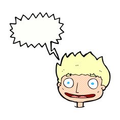 Cartoon happy boy with speech bubble N272