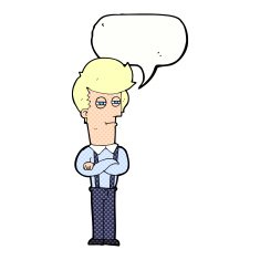 cartoon annoyed man with speech bubble N90