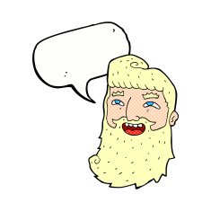 cartoon man with beard laughing speech bubble N11