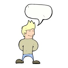 cartoon happy man with speech bubble N525