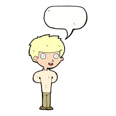 Cartoon happy boy with speech bubble N273