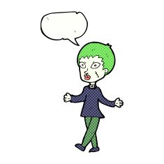 cartoon halloween zombie woman with speech bubble N12