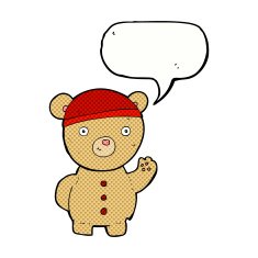 cartoon teddy bear with speech bubble N177