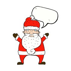 cartoon ugly santa claus with speech bubble N12