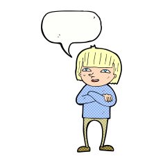 cartoon happy person with speech bubble N30