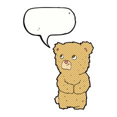 cartoon teddy bear with speech bubble N182