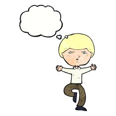cartoon angry man with thought bubble N90