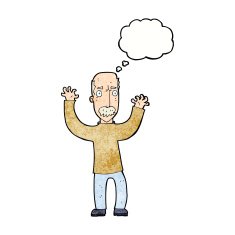 cartoon angry dad with thought bubble N10