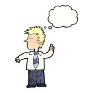 cartoon man making his point with thought bubble N11