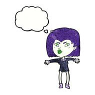 cartoon vampire girl with thought bubble N232