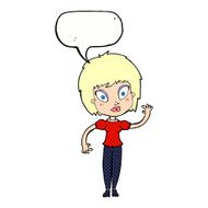 cartoon pretty girl with speech bubble N115